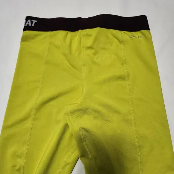 Nike Pro Combat Yellow Mid Rise Compression Capri - Picture 2 of 4